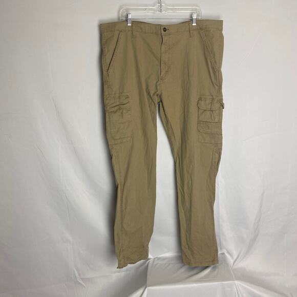 Wrangler Men's Regular Taper Cargo Pants Khaki 40x32 Stretch Cotton Blend - Picture 1 of 6